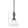 Toltec Lighting Elegante 1 - Light Pendant in  Matte Black with 7" White Muslin Shade - 2 of 2