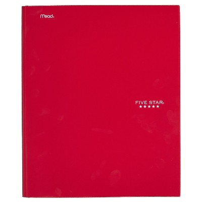 Five Star 2 Pocket Paper Folder with Prongs Red