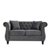 Akoasm 58.8 in. W 2 Seater Sofa with Rolled Arms and Nailhead For Bedroom & Living Room-Grey - 4 of 4