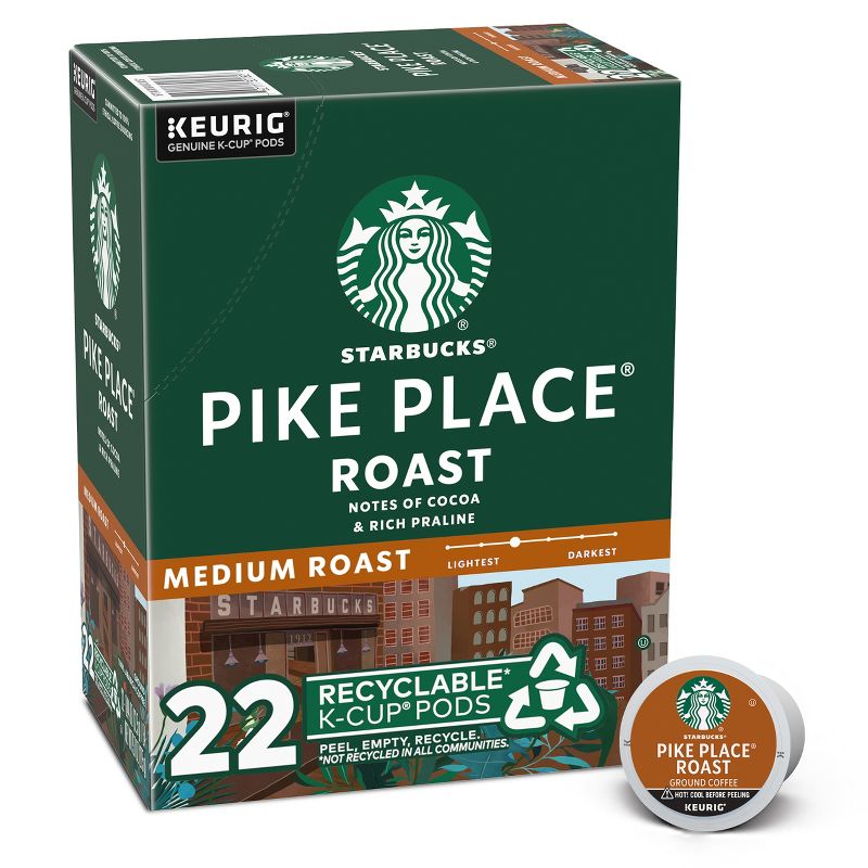 Starbucks Medium Roast K-Cup Coffee Pods Pike Place Roast for Keurig Brewers, 1 of 8