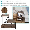 Sunnydaze 3-Tiered Steel Wire Indoor Accent Table with Faux Woodgrain Tabletops - 21” H - Brown - 2 of 4