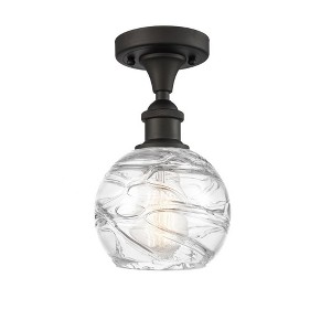 Athens Deco Swirl - 1 Light Semi-Flush Mount In Industrial Style-11 Inches Tall and 6 Inches Wide - 1 of 1