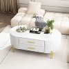 Famapy Stylish White Coffee Table:A Modern and Functional Centerpiece for Your Living Room - 2 of 4