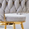 CAVINAS Swivel Bar Stools Set of 2/4,Breathable Counter Stools with Cotton Linen Cushions,Barstools with Electroplated Metal Frame for Bar&Kitchen - 3 of 4