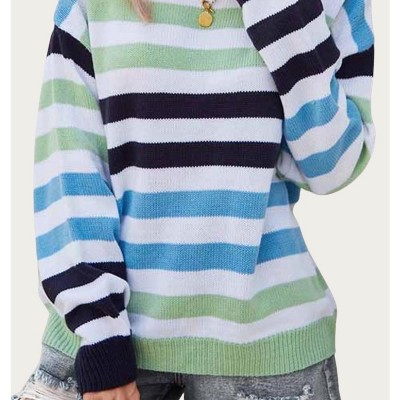 Women's MULTICOLOR STRIPED KNIT SWEATER - ESLEY COLLECTION