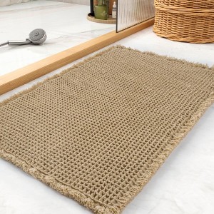 Ruso Weights Tassel-Trimmed Absorbent Waffle Shower Mat - 1 of 4