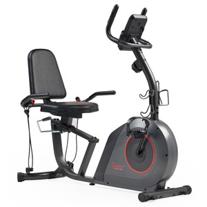 Sunny Health & Fitness Corezy 16-Level Smart Magnetic Resistance Recumbent Bike with Workout Bands - SF-RB424006 - 1 of 4