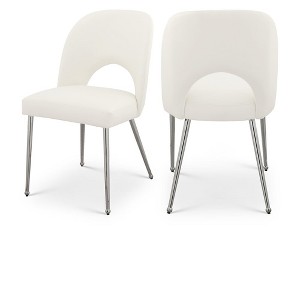 Meridian Furniture,Logan Vegan Leather Dining Chair, Set of 2 - 1 of 4