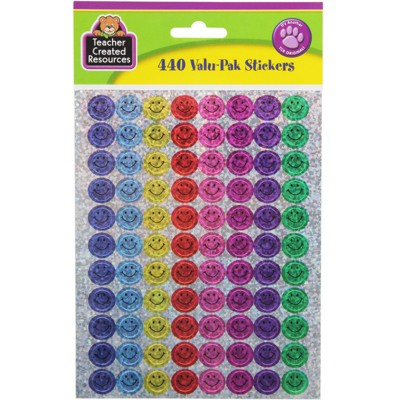 Teacher Created Resources Mini Happy Face Sparkle Valu-Pak Stickers, Pack of 440 (Pack of 6)