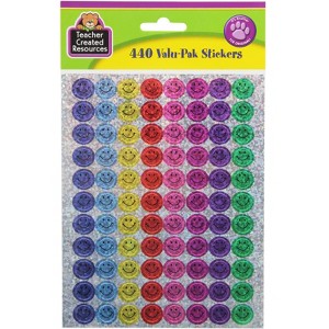 Teacher Created Resources Mini Happy Face Sparkle Valu-Pak Stickers, Pack of 440 (Pack of 6) - 1 of 1