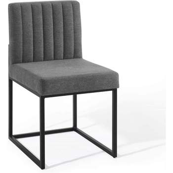 Modway Carriage Channel Tufted Sled Base Upholstered Fabric Dining Chair