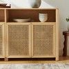 Rattan TV Stand for 75 Inch TV, Mid-Century Modern Entertainment Center with Storage Cabinets, Boho Wood TV Media Console - 4 of 4