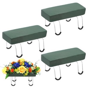 Unique Bargains Cemetery Headstone Flower Saddles with Floral Foam Rustproof Galvanized 11 Inch - 1 of 4