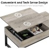 Rustic Lift Top Coffee Table for Living Room with Hidden Storage, Adjustable Surface for Work & Dining, Square Coffee Table for Small Apartments - 4 of 4