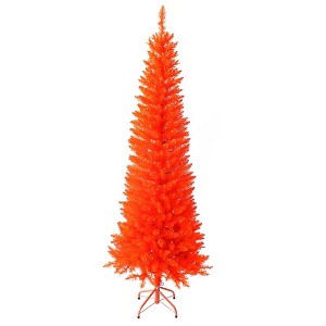 Kurt Adler 6-Foot Pre-Lit Orange Slim Tree - 1 of 4