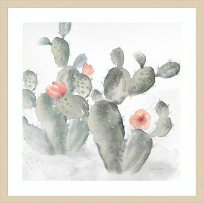 Cactus Garden Gray Blush III 25"x25" Svelte Natural Wood Framed Wall Art