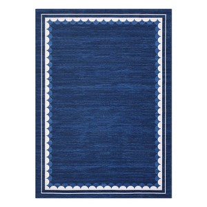 Machine Washable Area Rug for Living Room Bedroom, Modern Bordered Home Decor Carpet for Dining Room Office - 1 of 4