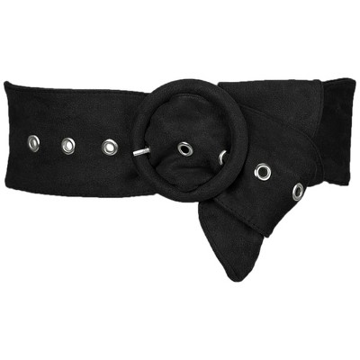 INSPIRE CHIC Women's Wide Vintage Round Buckle Obi Cinch Belts