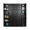 Prepac 80" Elite with 6 Storage Cabinet Set Black: Laminated Wood Composite, 10 Shelves, Anchoring Hardware - 2 of 4