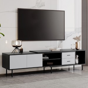 GlasFlength TV Stands and Consoles, Stylish Entertainment Center for Living Room, Modern Design for Classic Interiors, Multicolored,70.8”*15.7”*17.7" - 1 of 4