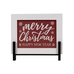 Merry Christmas/Happy New Year Sign 8.5"L - 1 of 2
