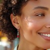 Ross-Simons 6.50 ct. t.w. Simulated Watermelon Tourmaline and .30 ct. t.w. Green Garnet Drop Earrings With .20 ct. t.w. Czs in Sterling Silver - 2 of 3