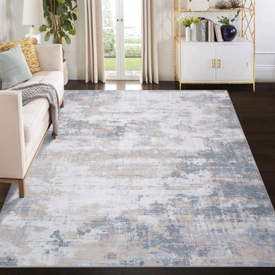 Area Rug Modern Abstract Machine Washable Area Rugs for Living Room Non-Slip Stain Resistant Accent Rug Carpet