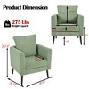 COWLOWN Modern Accent Chair, Upholstered Armchair with Pillow, Wooden Legs, Reading Chair for Living Room, Bedroom & Reception - 2 of 4