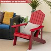 Tangkula 2PCS Patio HIPS Adirondack Chair w/ Cup Holder Weather Resistant 380 LBS Red & Navy - 3 of 4