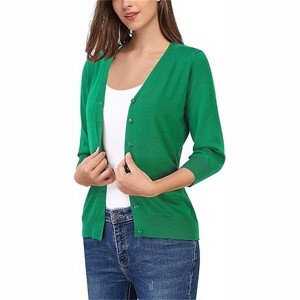 Clearlove Women's 3/4 Sleeve Button Down Sweater Cardigan - 1 of 3