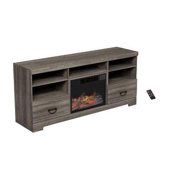 Hastings Home 1500W Electric Fireplace TV Console Stand With Remote Control - Fits TVs Up To 65"