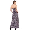 Women Strapless Floral Print Bohemian Boho Maxi Dress Casual Off Shoulder Beach Party Dress with Pockets - 3 of 4