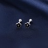 925 Sterling Silver Stud Earrings with Screw Back: Butterfly, Heart & Flower Designs for Girls & Women - 3 of 4