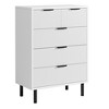 Dresser with 5 Drawers, 5 Drawer Dresser with Metal Legs, Tall Dresser Chest of Drawers, Wood Dresser Storage Cabinet for Living Room, Hallway - 3 of 4