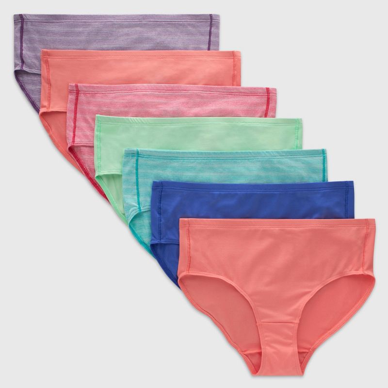 Hanes Premium Girls' 6pk + 1 Pure Microfiber Briefs - Colors May Vary, 1 of 3