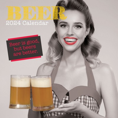 The Gifted Stationery 2024 Square Wall Calendar, Beer, 16-Month Funny Corner Theme with 180 Reminder Stickers (12 x 12 in)