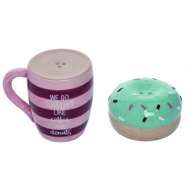 Transpac Valentines Day Coffee and Donut Dolomite Salt and Pepper Shakers Collectables Multicolor 5.65 in. Set of 2, 2 of 6