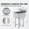 VEVOR Stainless Steel Prep & Utility Sink,1 Compartment Free Standing Small Sink Include Faucet & legs, 21"x41" Commercial Single Bowl Sinks, Silver - 3 of 4