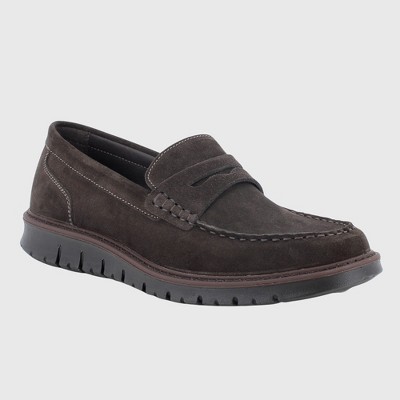 Mateo Made in Italy Men’s Suede Penny Loafers by Alpine Swiss