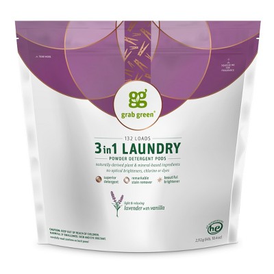 Grab Green 3 in 1 Laundry Detergent Pods, Lavender with Vanilla Scent
