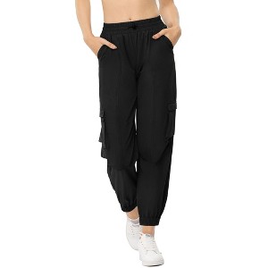 Coolmee Active Cropped Pants for Women Joggers Stretch Lightweight Casual Pants with Pocket - 1 of 4