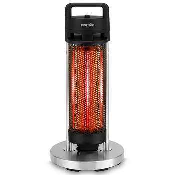 SereneLife 900W Infrared Patio Heater, Electric Portable Heater w/ Remote, Indoor/Outdoor, Restaurant, Patio, Black, SLOHT24 - 1 Count