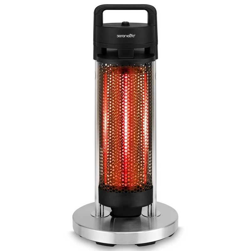 SereneLife 900W Infrared Patio Heater, Electric Portable Heater w/ Remote, Indoor/Outdoor, Restaurant, Patio, Black, SLOHT24 - 1 Count, 1 of 8