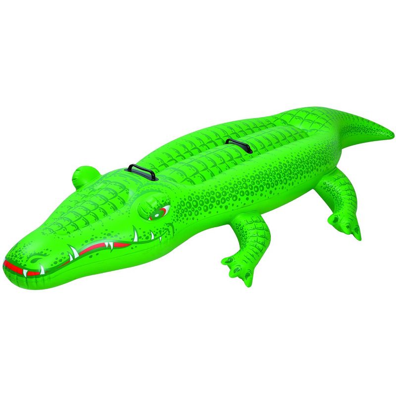 Pool Central 4.5' Green Crocodile Rider Swimming Pool Float, 1 of 2