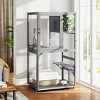 SEVOBAL 35" Catio Outdoor Cat Enclosure Cat Patio Enclosure with 2 Platforms Cat Condo Outdoor Wooden Movable Cats Cage with 4 Wheels Outdoor - 2 of 4