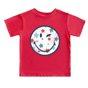 The Juniper Shop SmileyWorld Patriotic Star Wink Toddler Short Sleeve Tee - 1 of 4
