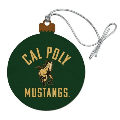Cal Poly Mustangs Logo Wood Christmas Tree Holiday Ornament