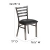 Emma and Oliver 2 Pack Clear Coated Ladder Back Metal Restaurant Chair - image 4 of 4