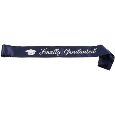 Blue Panda Finally Graduated Graduation Stole & Satin Sashes, Class of 2025 Grad Party Favors & Supplies, Unisex, 72 in
