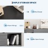 Three-Layer Wood Storage Cabinet, Durable Particle Board Organizer with Multi-Layer Shelves, Compact Design for Office or Home - 4 of 4